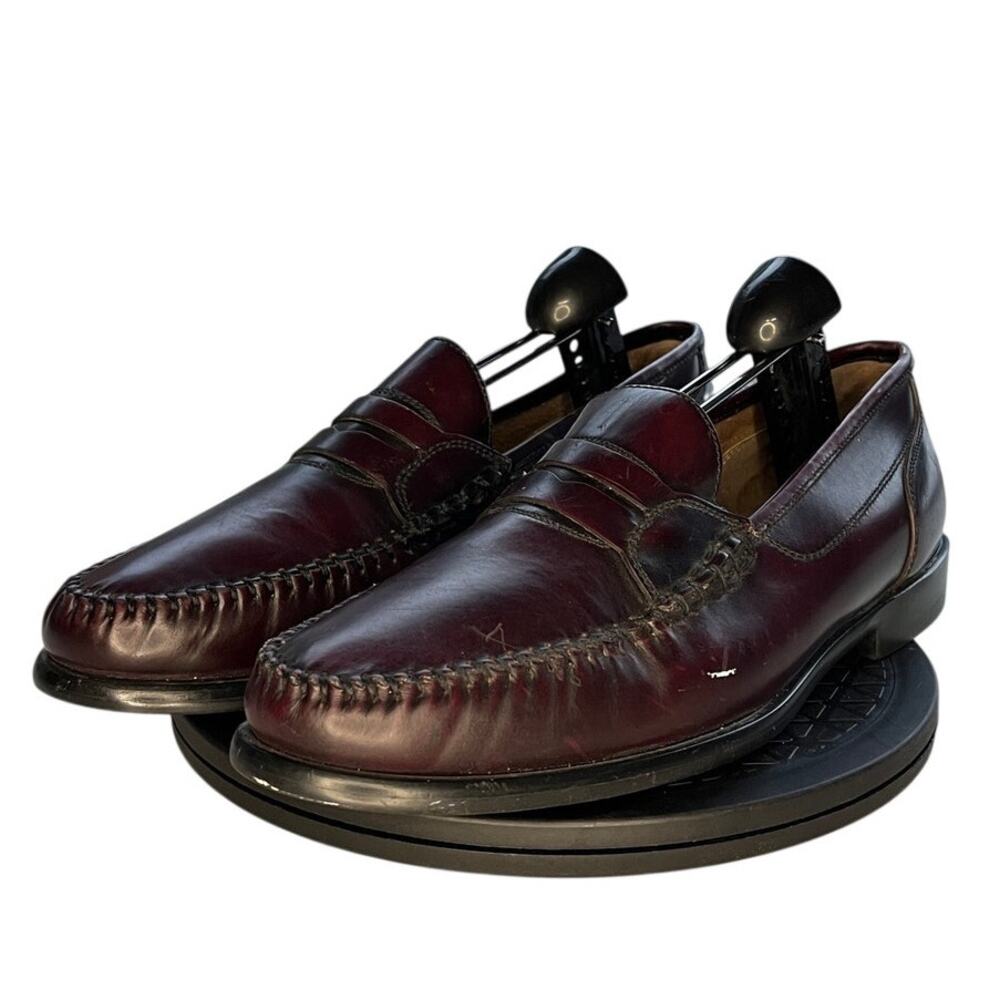Mens G.H. Bass Weejuns Leather Slip-On Preppy Penny Loafer Shoes SZ 11.5D Red